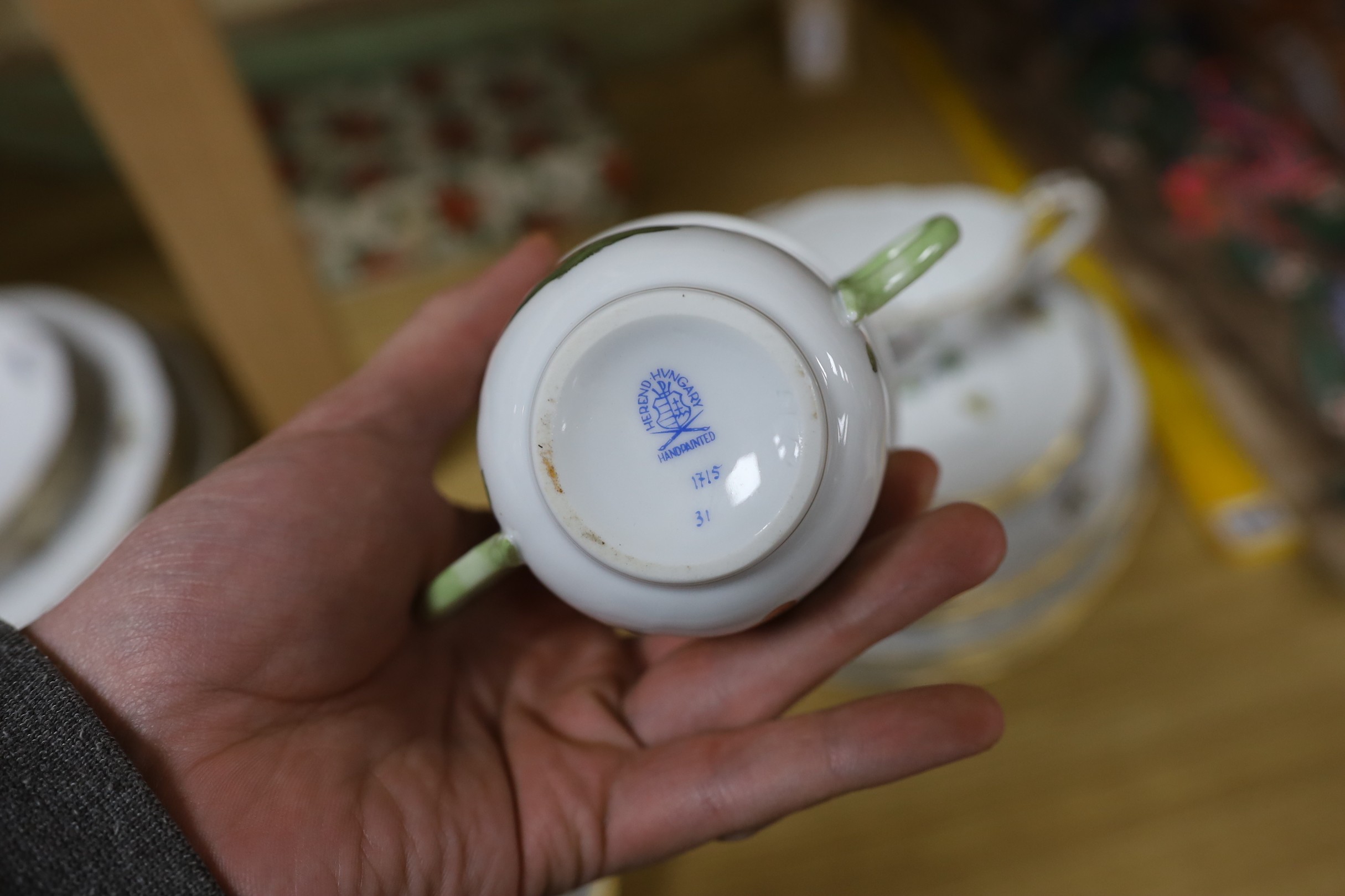 A Herend Rothschild Birds pattern part dinner service